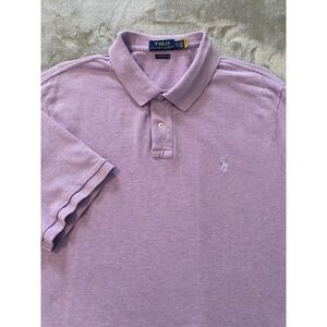 Polo Ralph Lauren Polo Shirt Men XXL Purple Classic Fit Pique Short Sleeve Pony